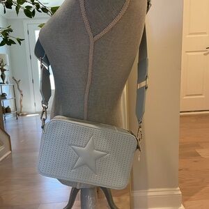 VINTAGE HAVANA Light Blue Star Embossed Crossbody Bag